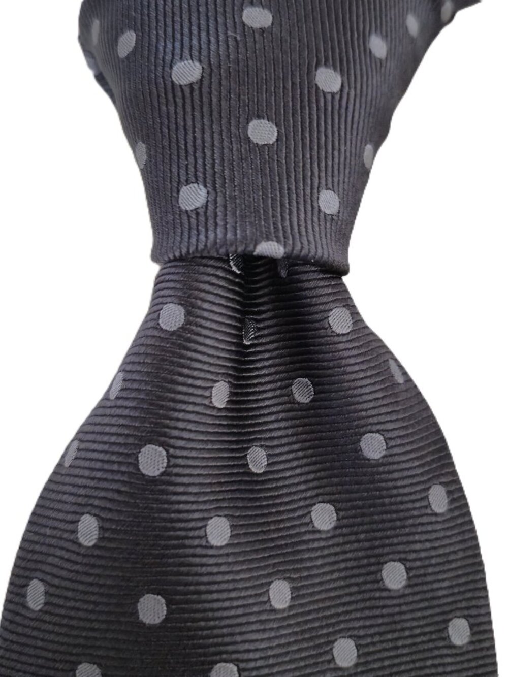NWT TOM FORD Dark Gray Silver Polka Dot Woven Silk Tie Italy $280